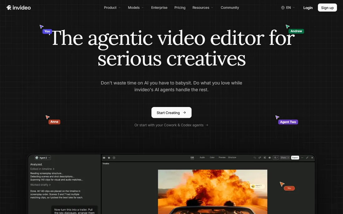 InVideo homepage