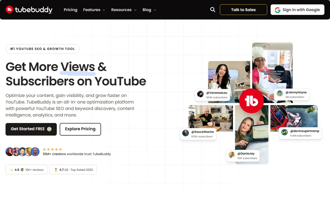 TubeBuddy homepage