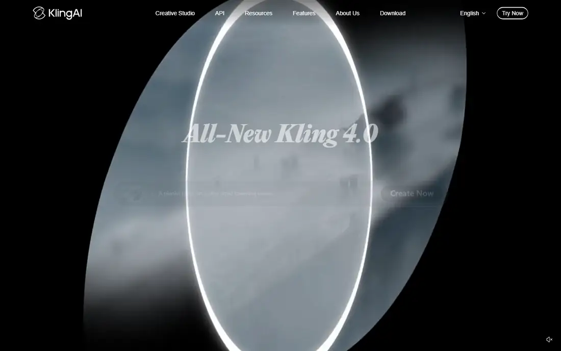 Kling AI homepage