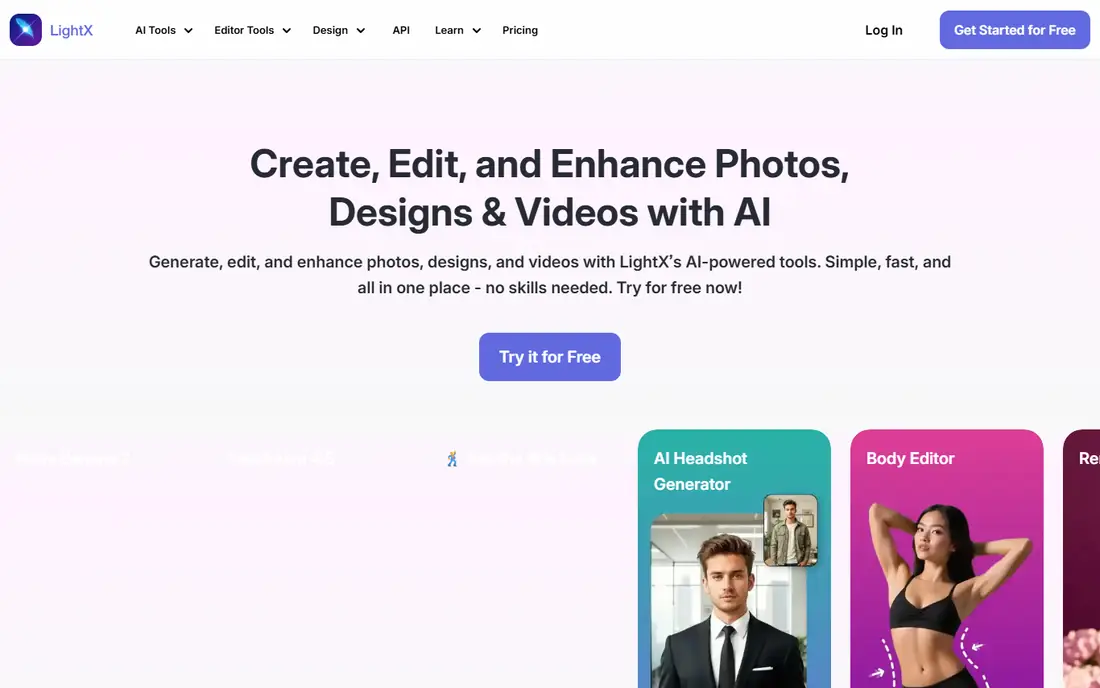LightX homepage