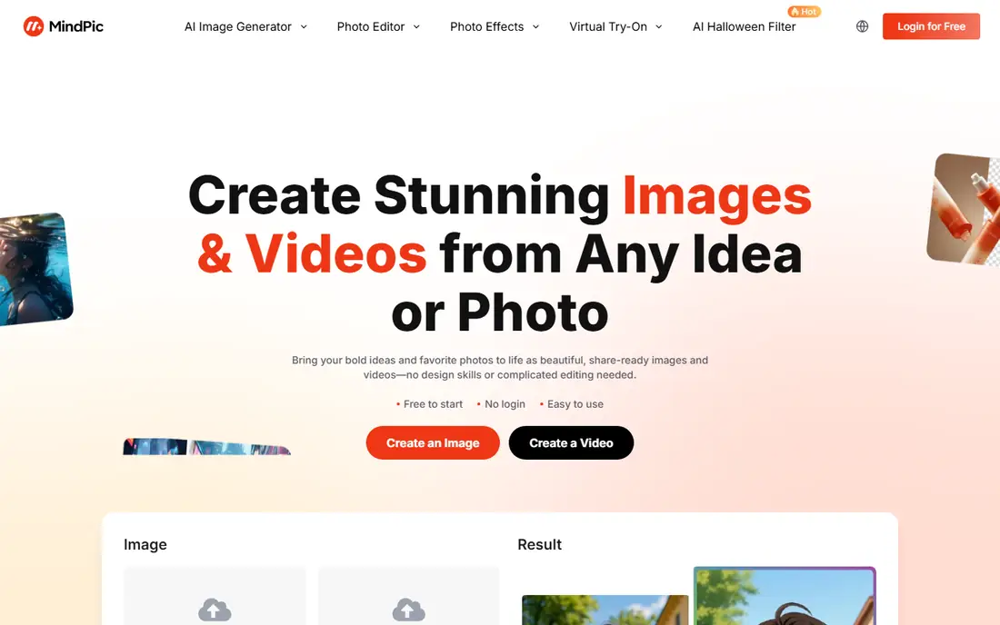 MindPic homepage