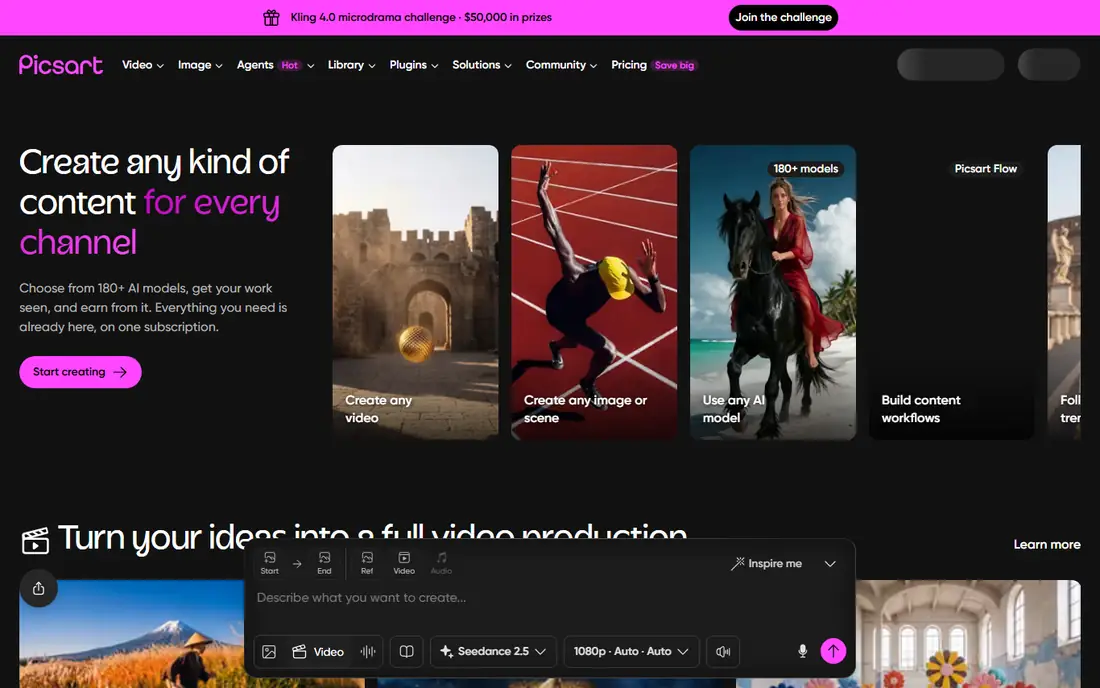 Picsart homepage