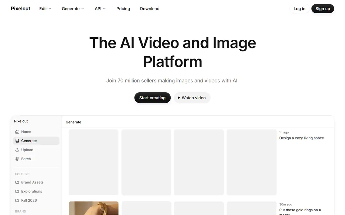 Pixelcut homepage