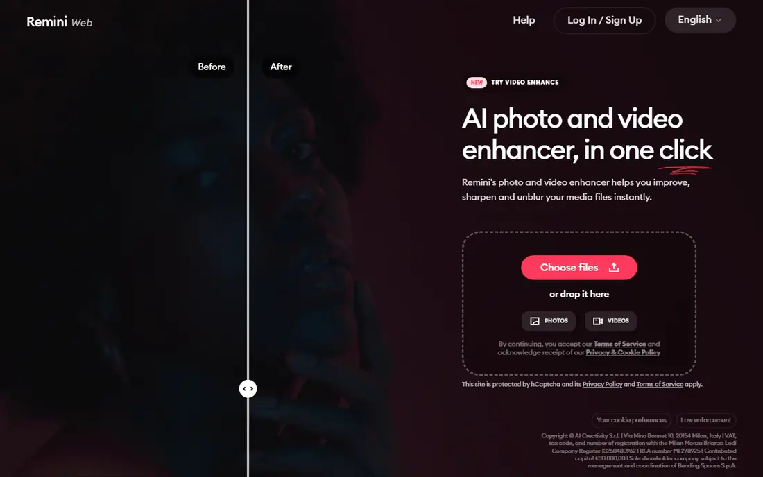 Remini homepage