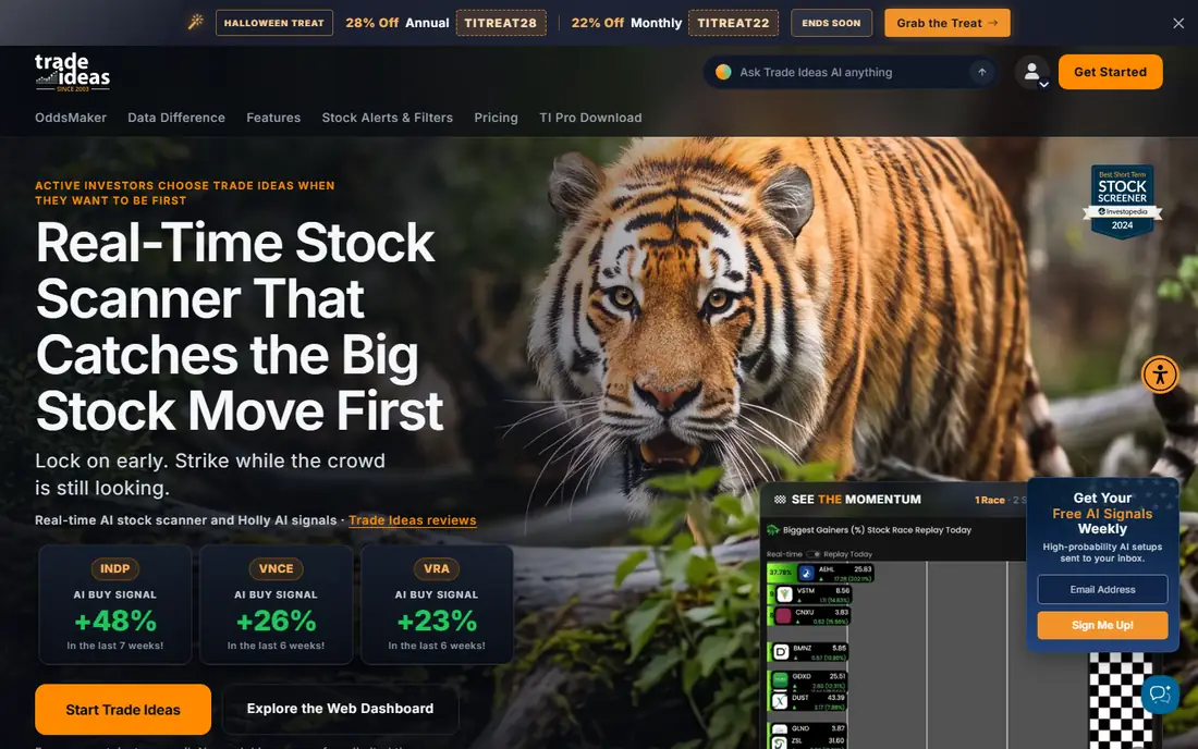 Trade Ideas homepage