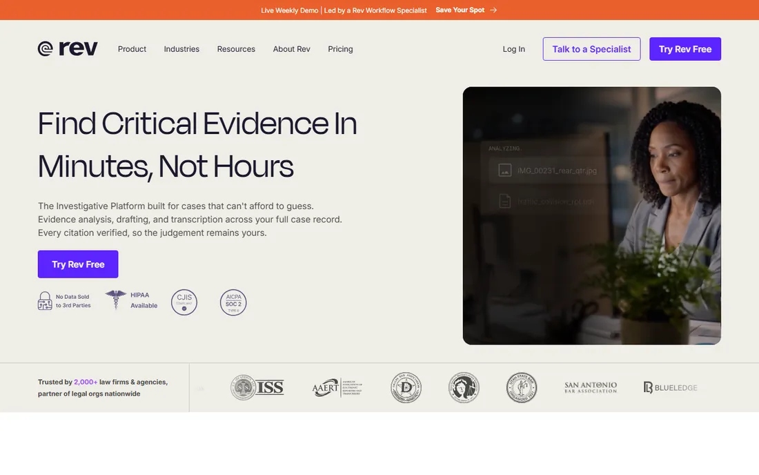 Rev homepage