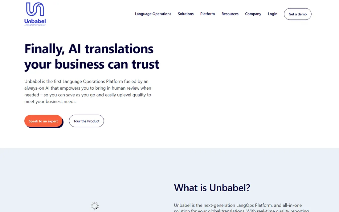 Unbabel homepage