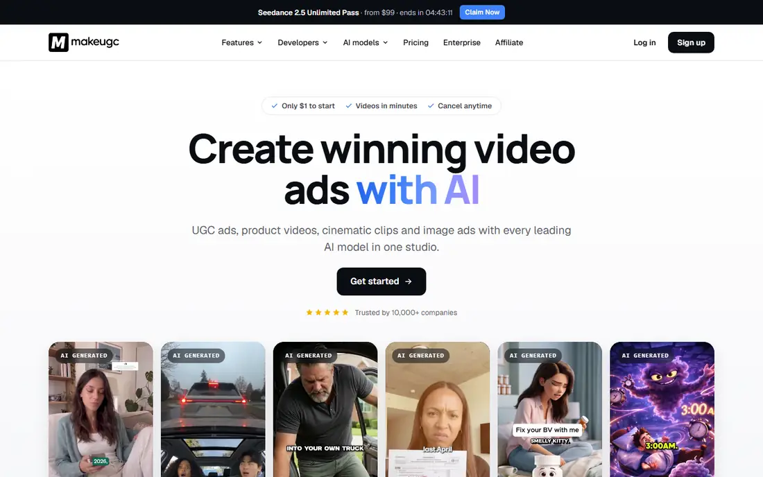 MakeUGC homepage