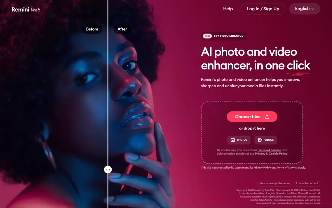 Remini homepage