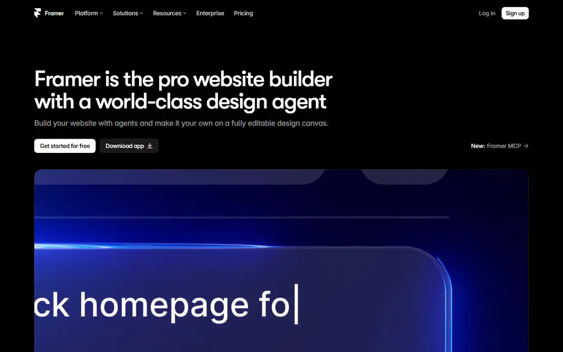 Framer homepage