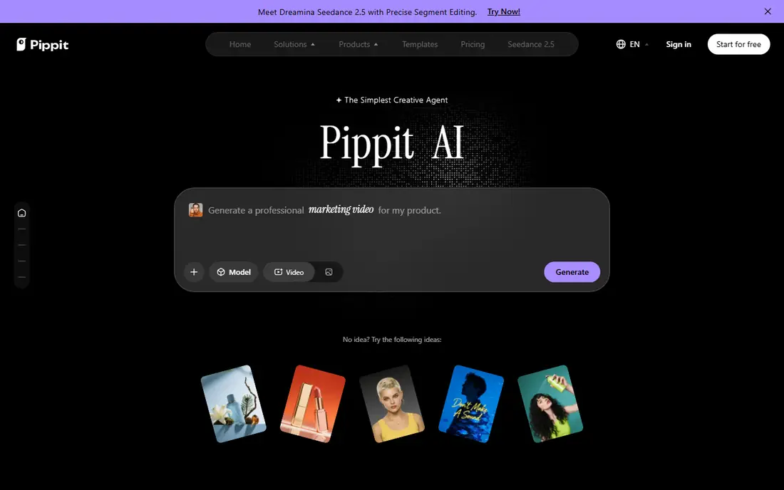 CapCut Commerce Pro homepage