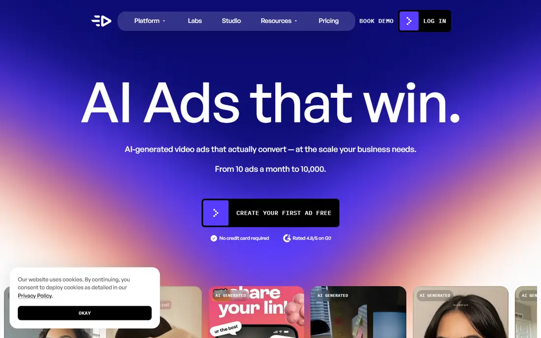 Creatify homepage