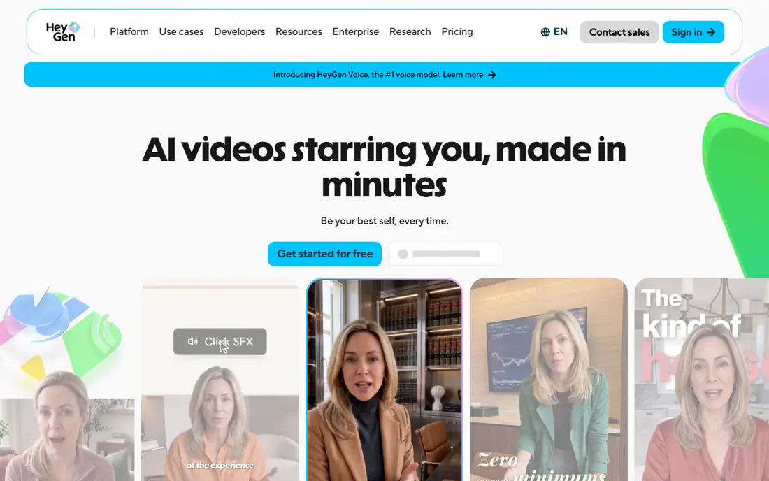 HeyGen homepage