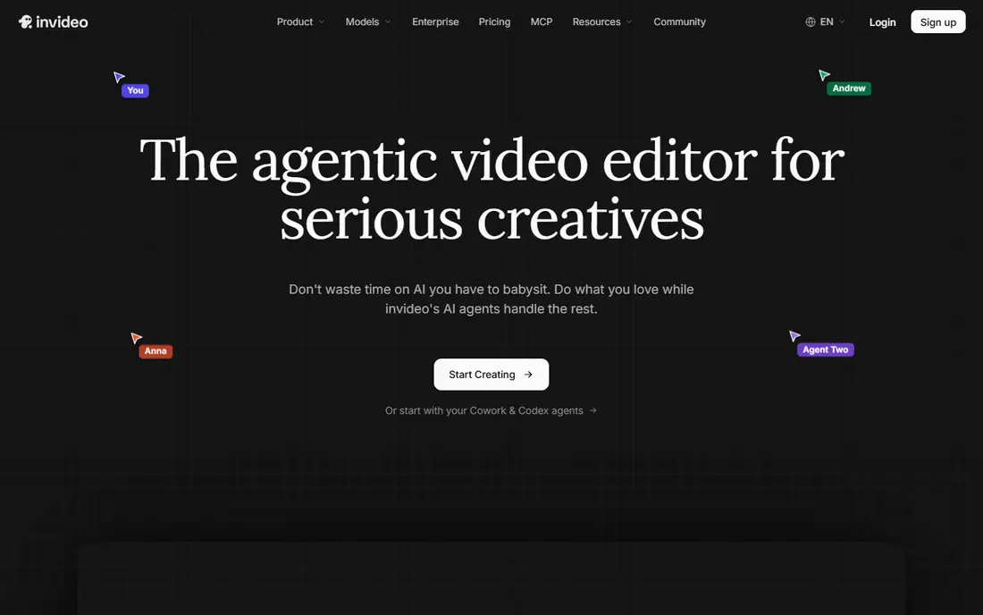 InVideo homepage
