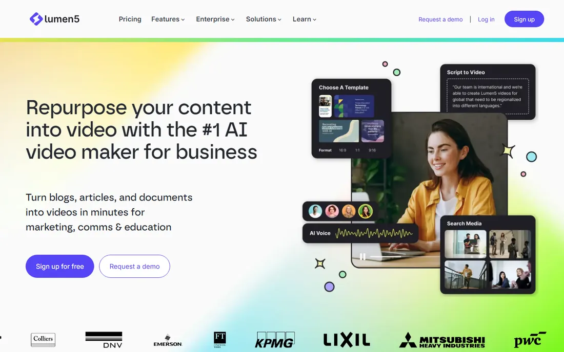 Lumen5 homepage