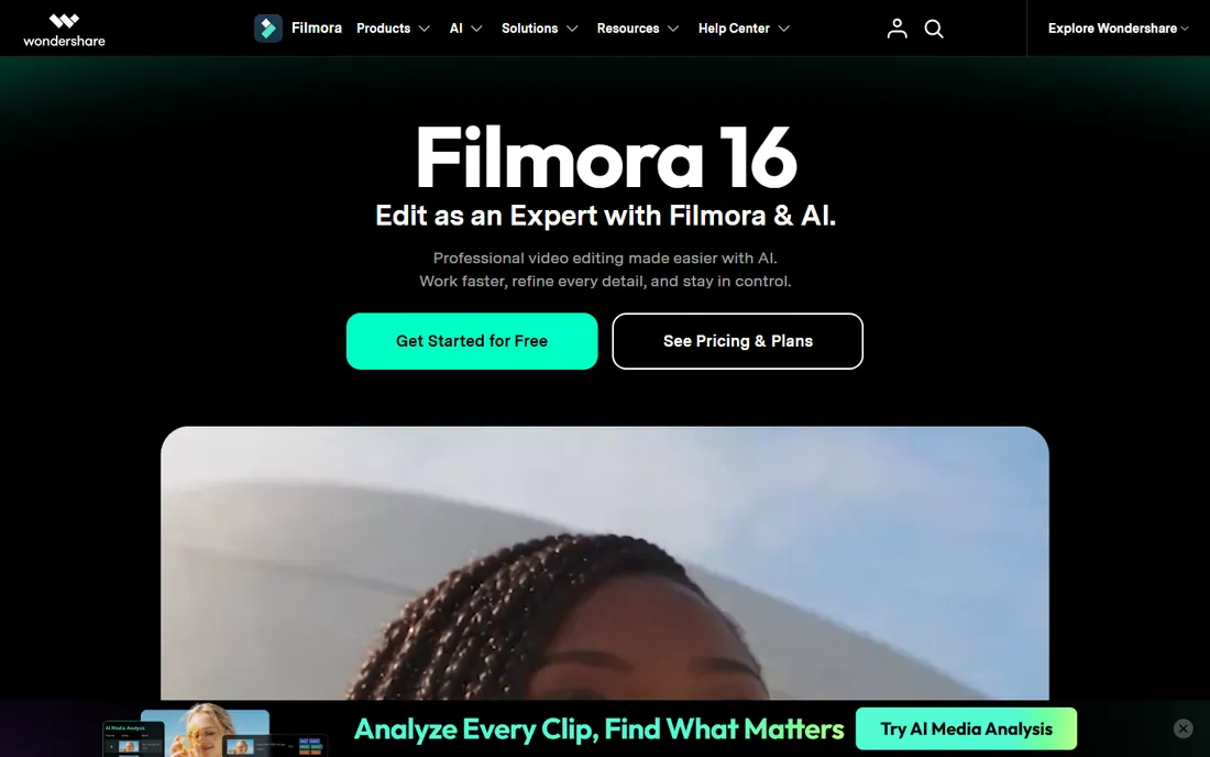 Filmora homepage