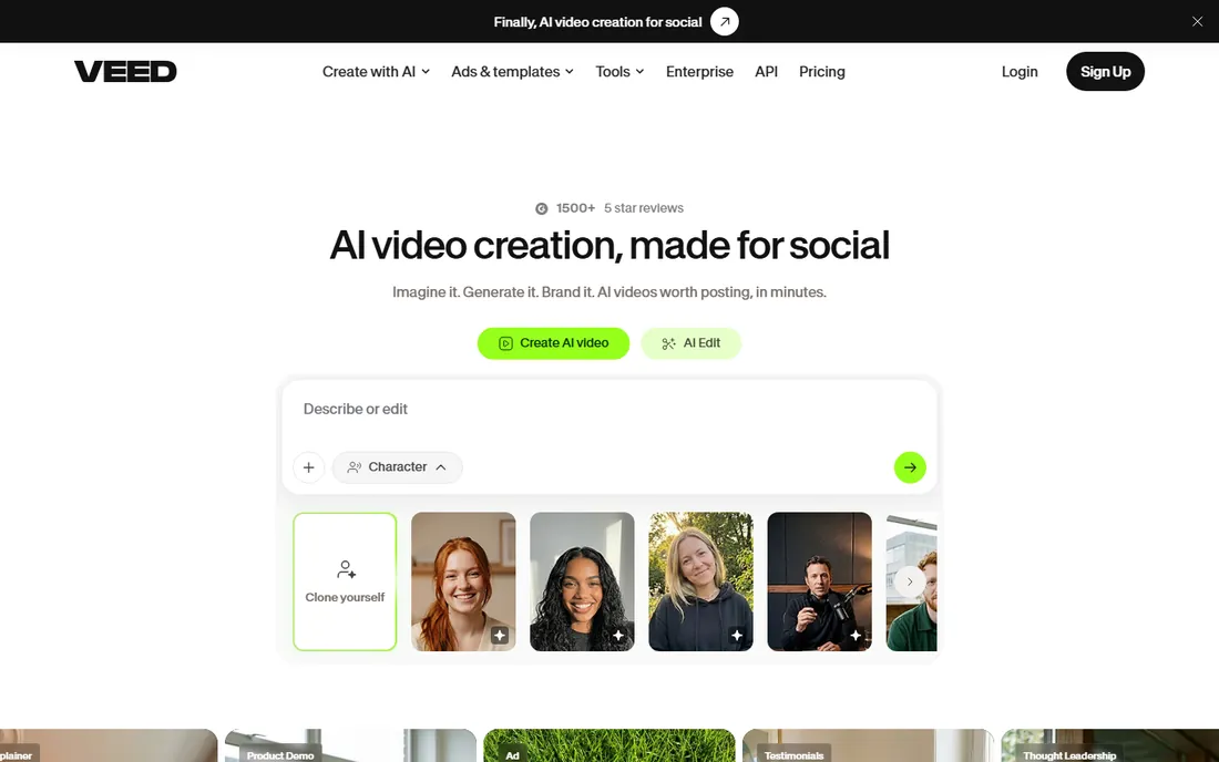 VEED homepage