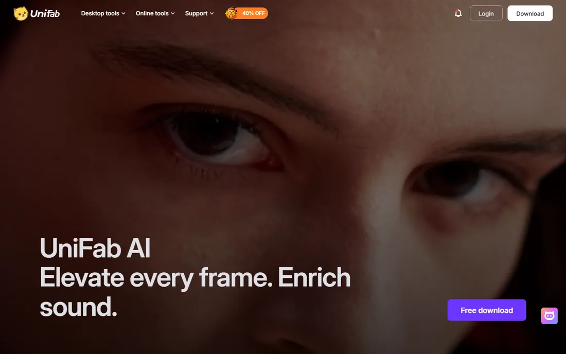 UniFab Video Enhancer AI homepage