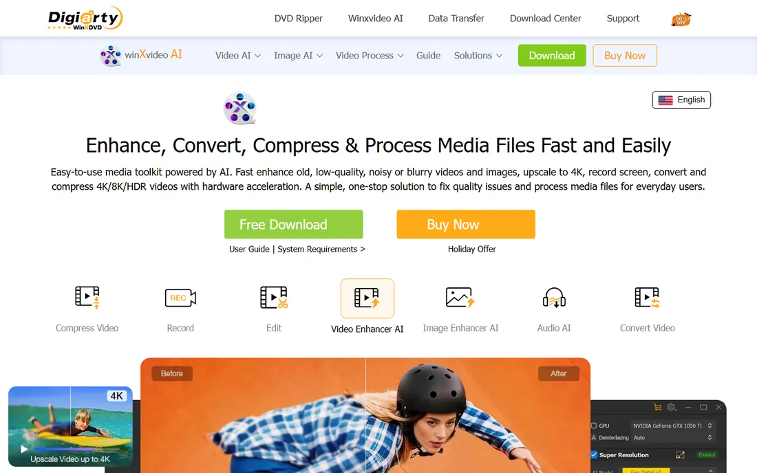 Winxvideo AI homepage