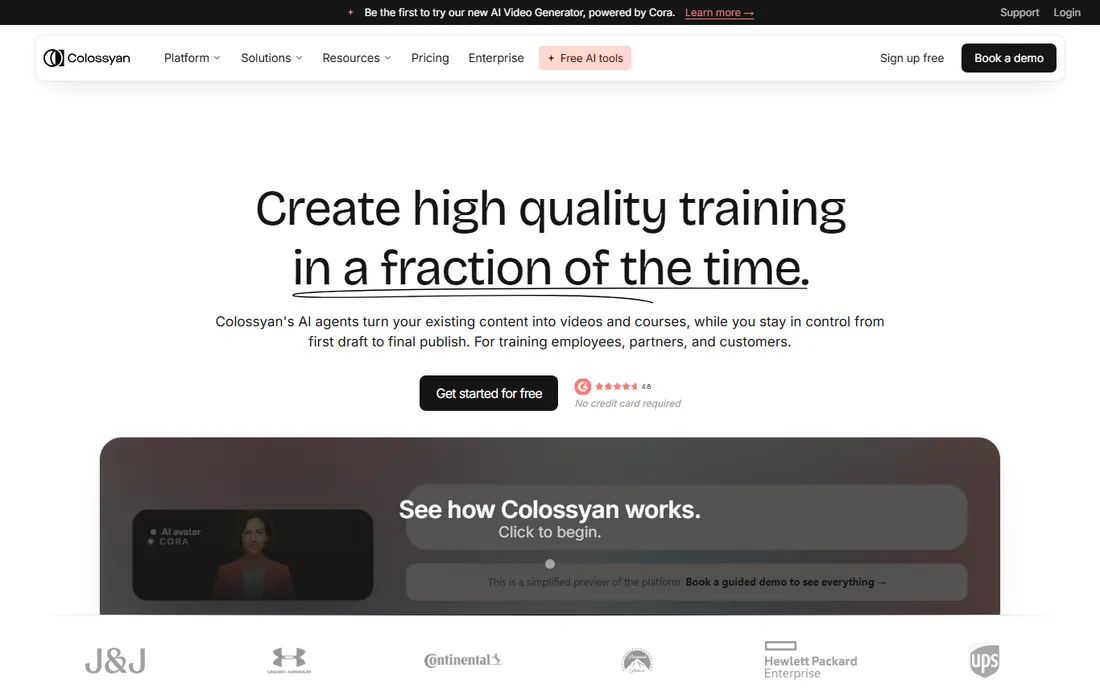 Colossyan homepage