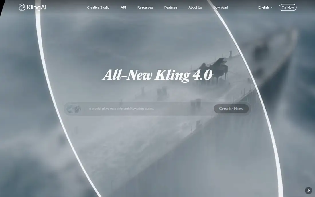 Kling AI homepage