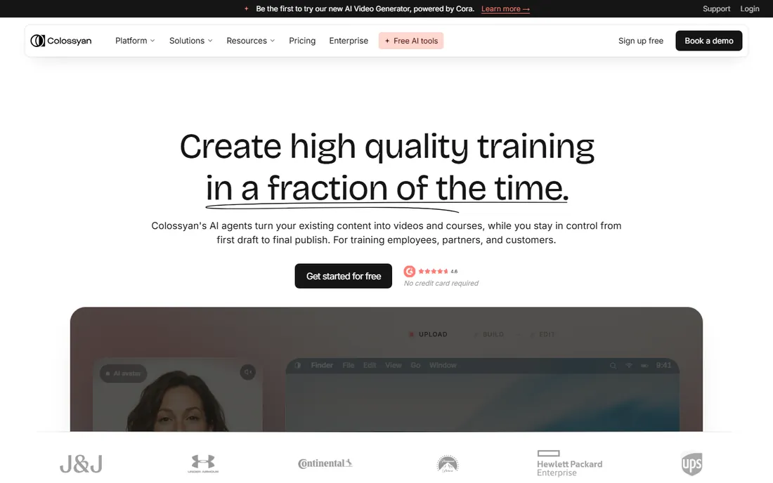 Colossyan homepage