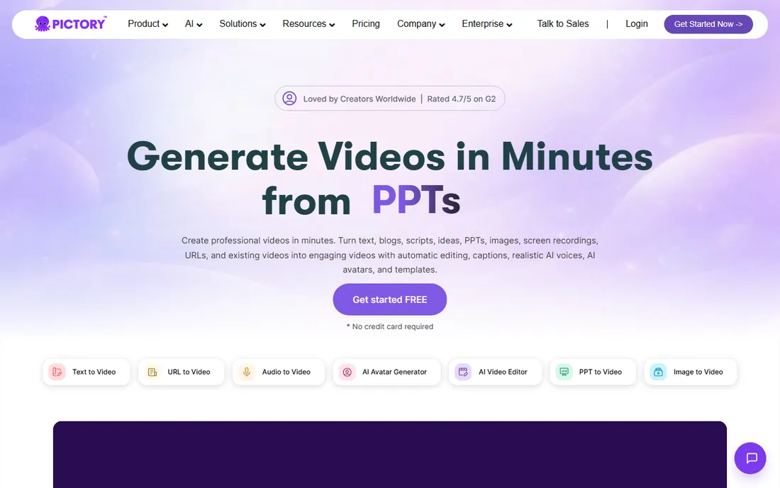 Pictory homepage
