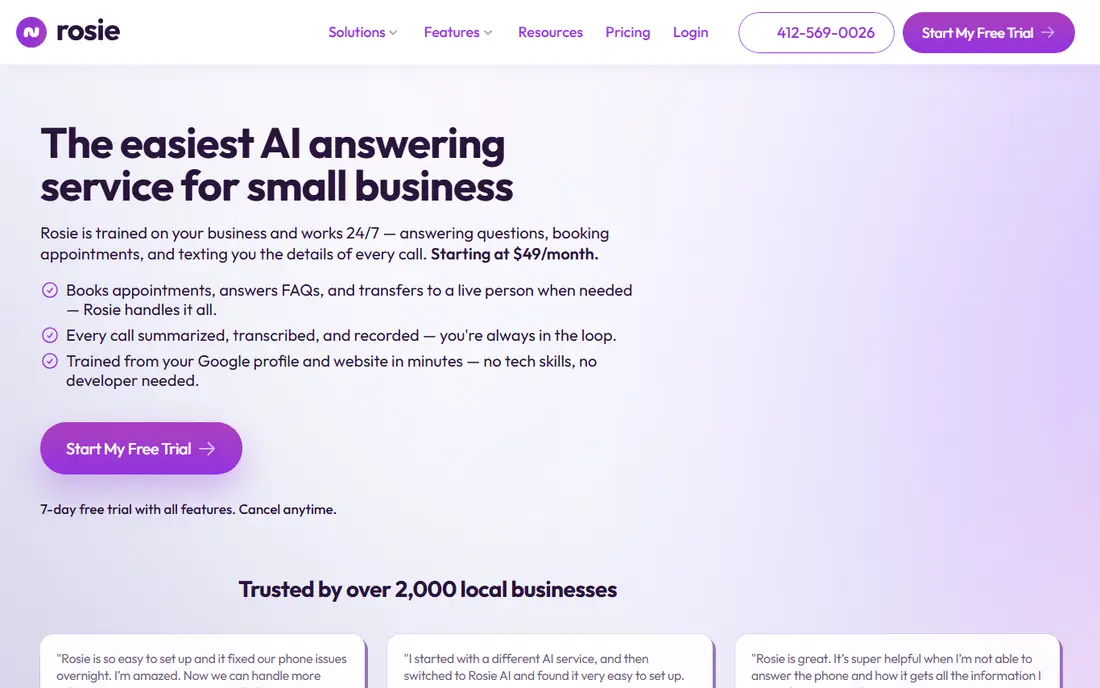 Rosie homepage