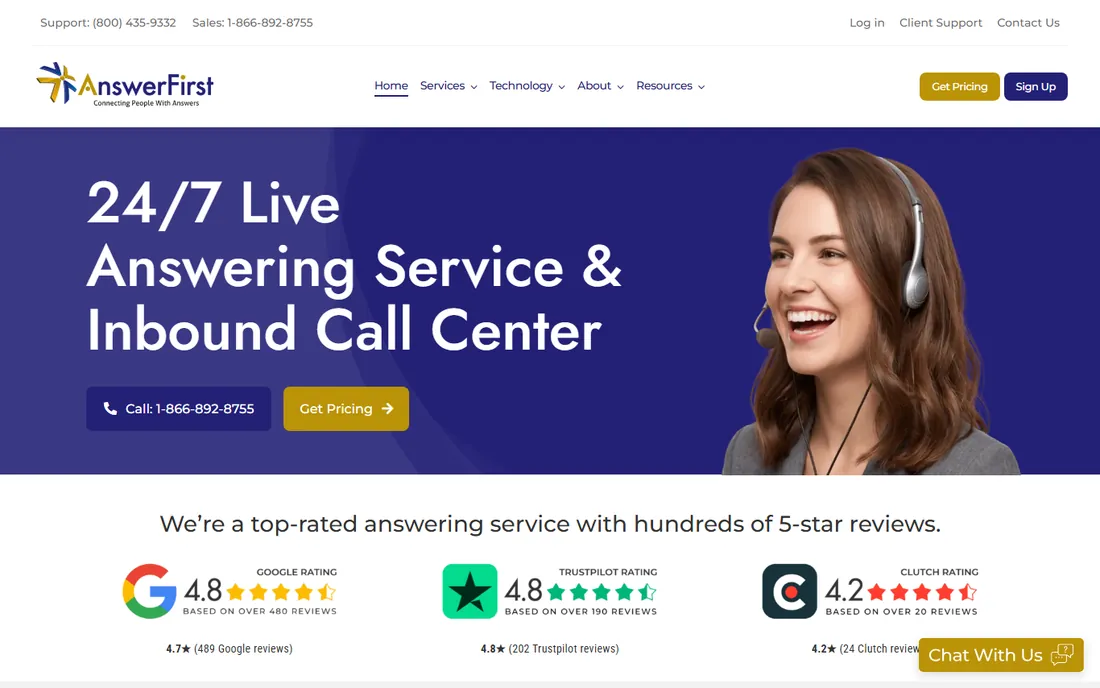 AnswerFirst homepage