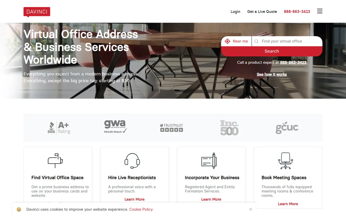 Davinci Virtual homepage