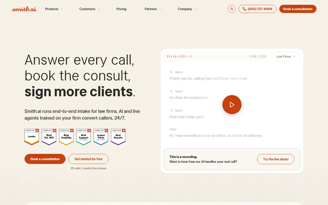 Smith.ai homepage