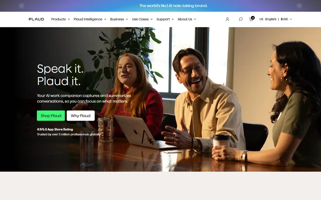 Plaud homepage