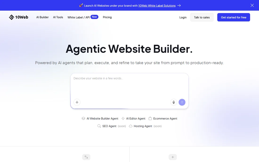 10Web homepage