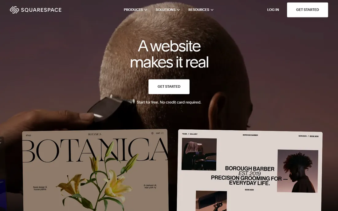 Squarespace homepage