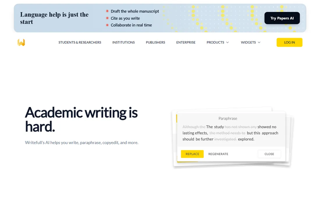 Writefull homepage