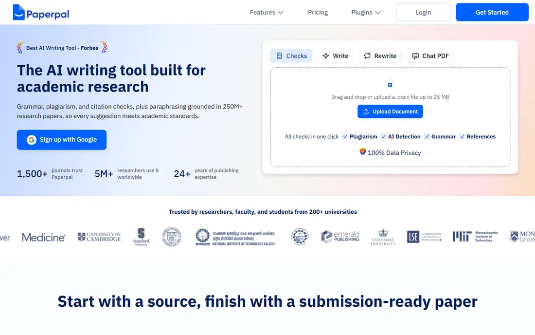 Paperpal homepage