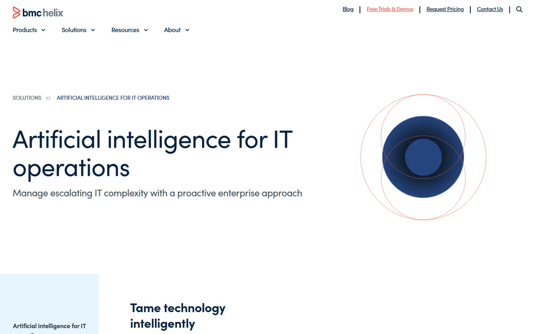 BMC Helix AIOps homepage
