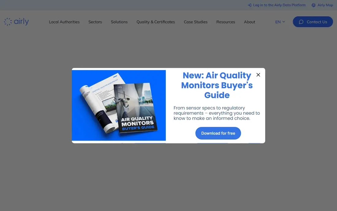 Airly homepage
