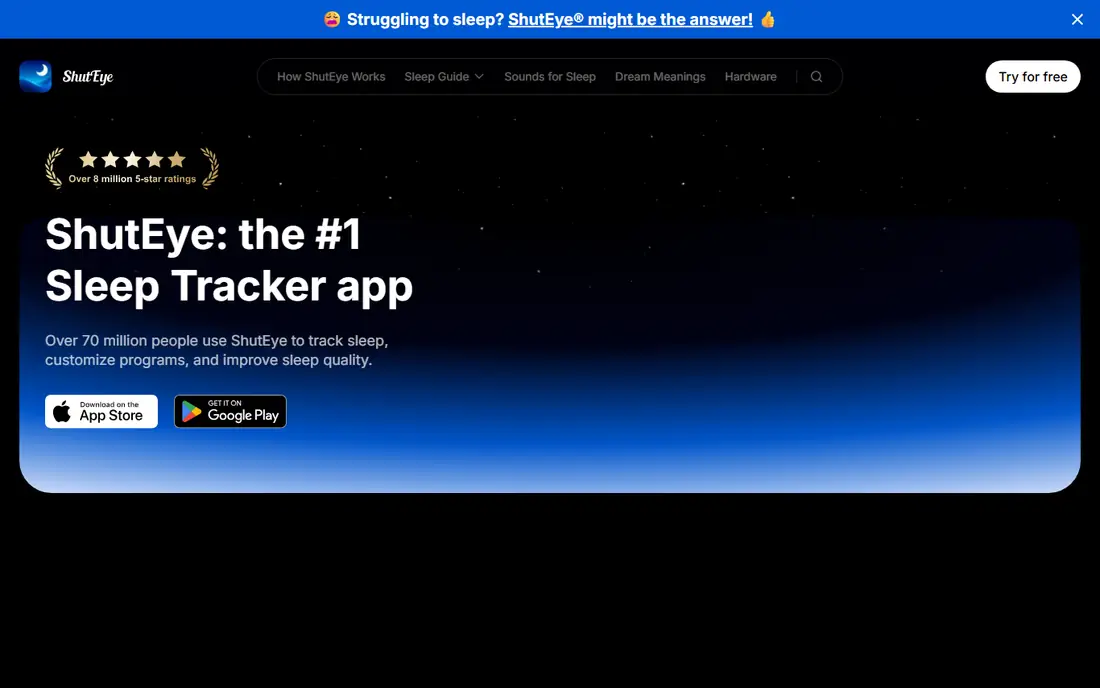 ShutEye homepage