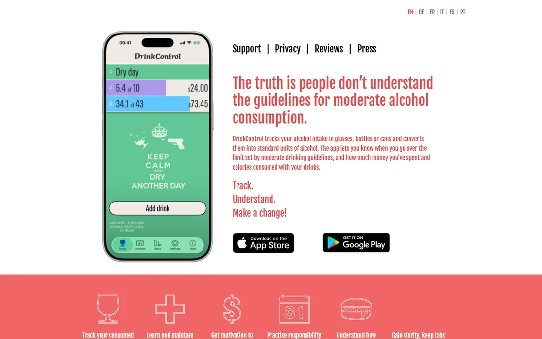 DrinkControl homepage