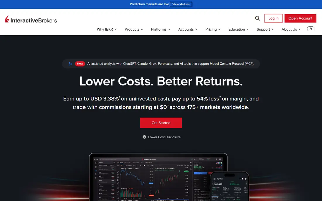 Interactive Brokers homepage