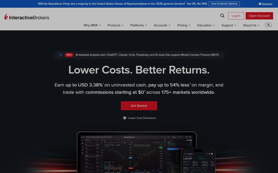 Interactive Brokers homepage