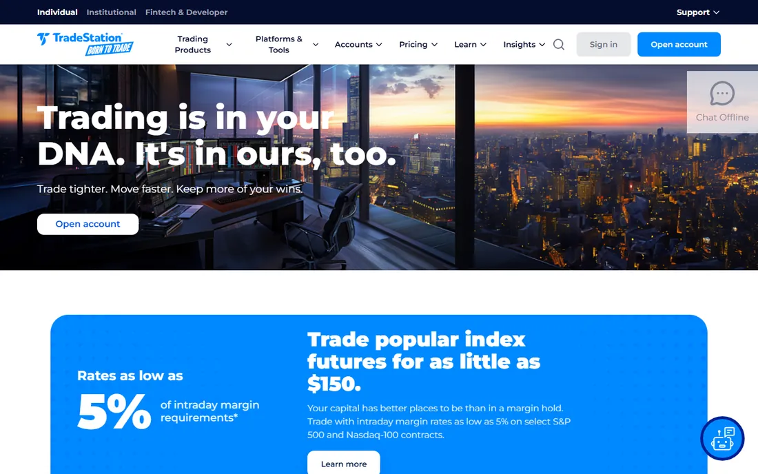 TradeStation homepage