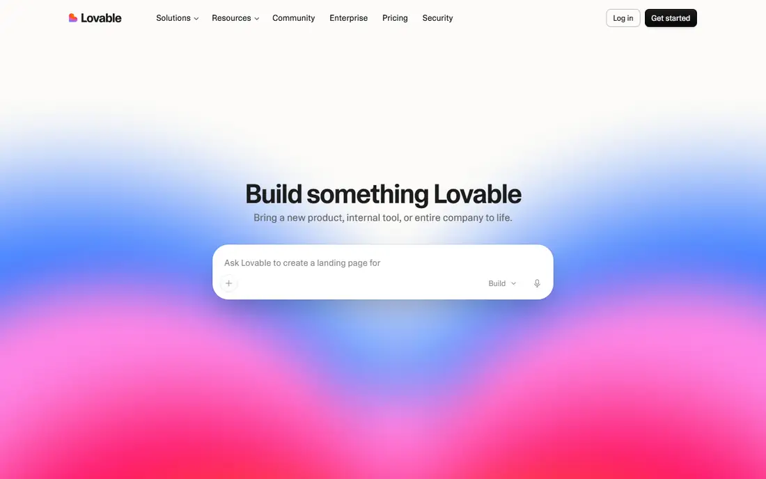 Lovable homepage