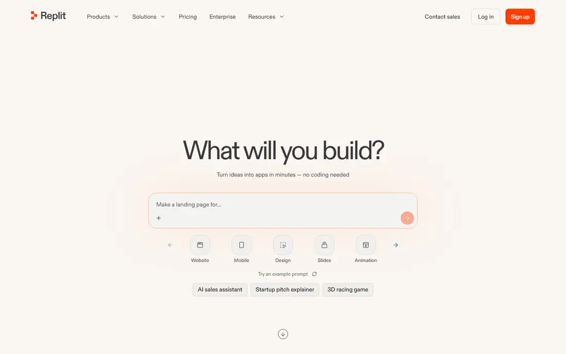 Replit homepage