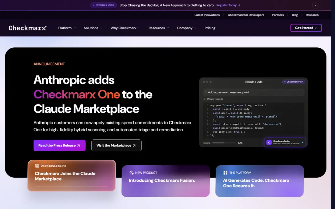 Checkmarx homepage