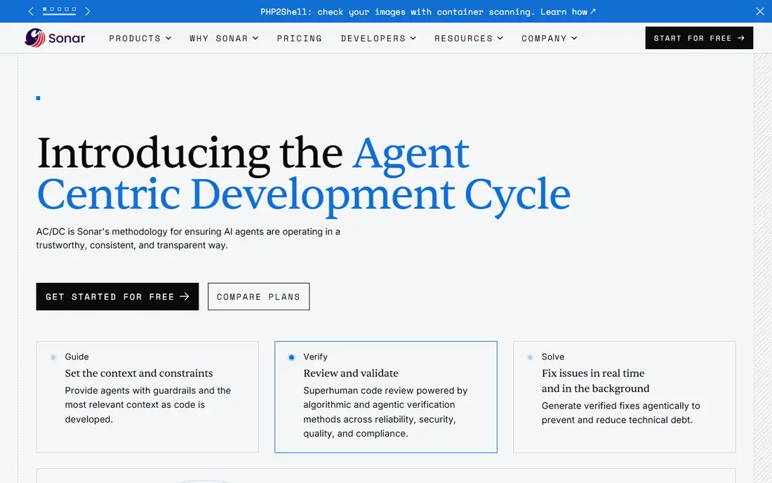 SonarQube homepage