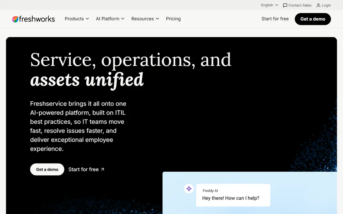 Freshservice homepage