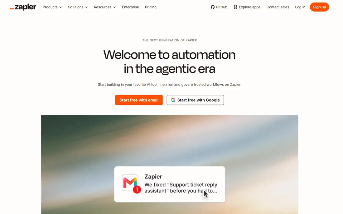 Zapier homepage