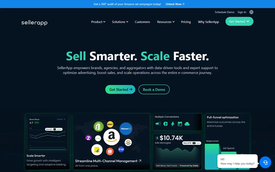 SellerApp homepage